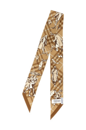 'Check Mates' thin scarf Beige