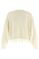 Feather cropped sweater White