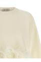 Feather cropped sweater White