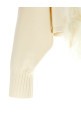 Feather cropped sweater White
