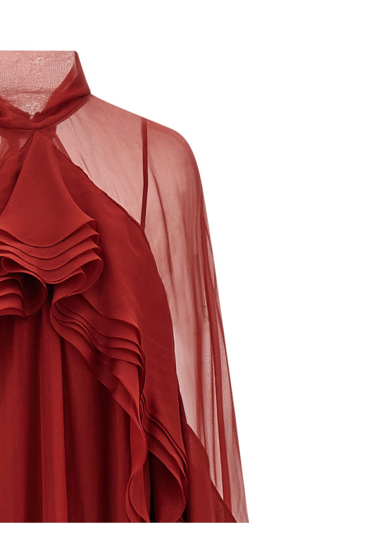 Сукня з воланами, бордового кольору ALBERTA FERRETTI A040951150117