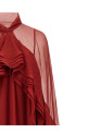 Сукня з воланами, бордового кольору ALBERTA FERRETTI A040951150117