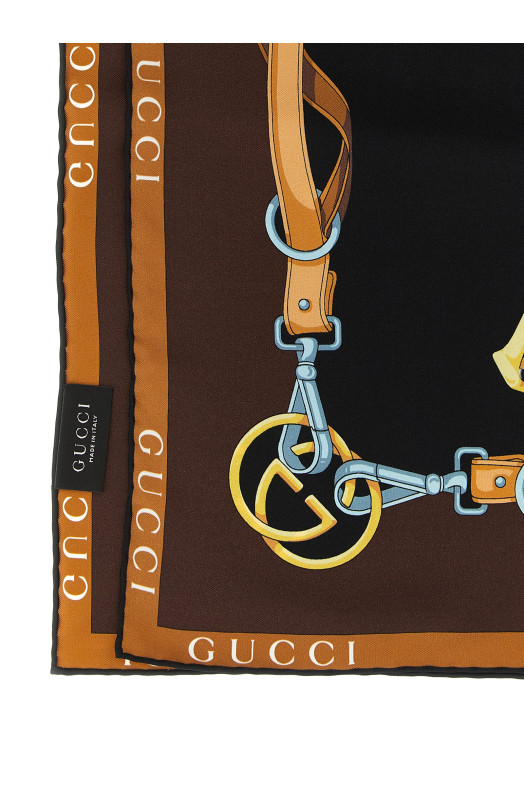 Carré silk twill Brown