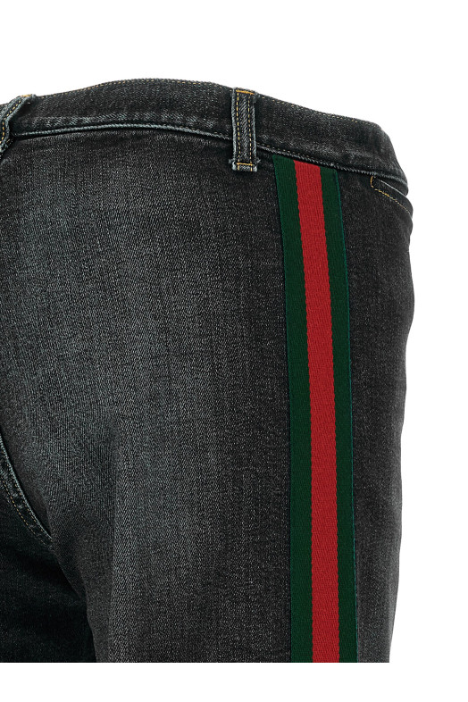 'Nastro Web' jeans Black