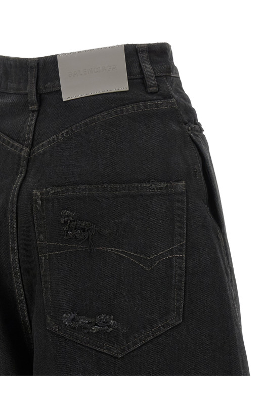 Barrel leg jeans Black