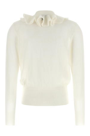 Ruffle cardigan White