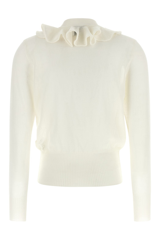 Ruffle cardigan White