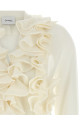Ruffle cardigan White