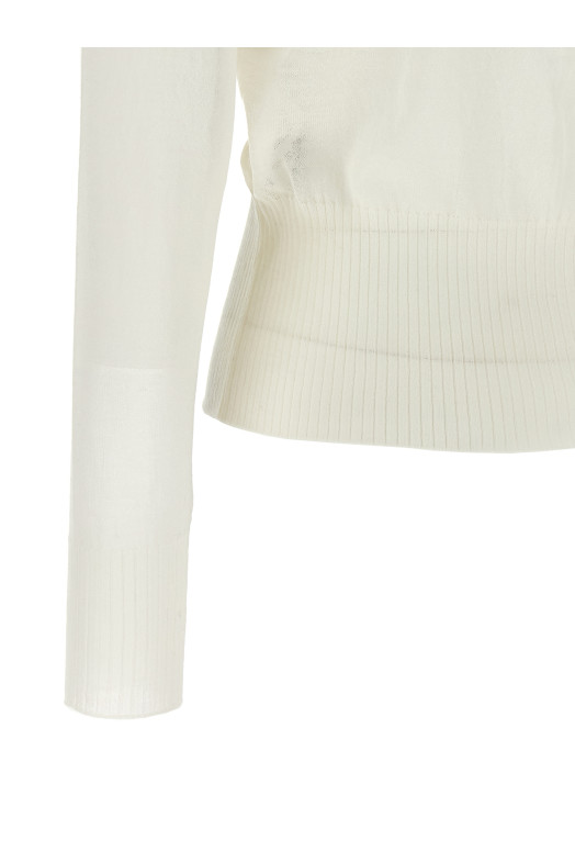 Ruffle cardigan White
