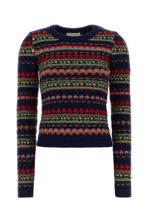 Embroidered wool sweater Blue DRIES VAN NOTEN (2620112314761)