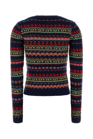 Embroidered wool sweater Blue DRIES VAN NOTEN (2620112314761)
