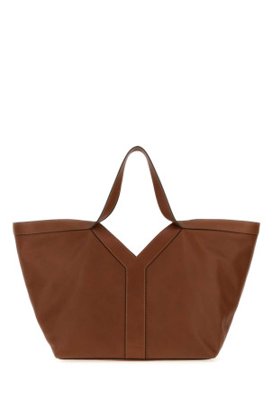 Brown leather Y shopping bag SAINT LAURENT (817602AAEC3)