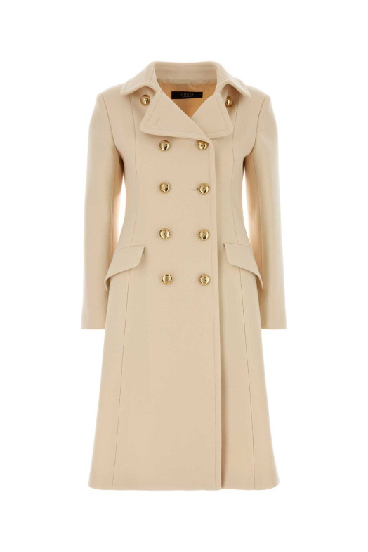 Ivory wool blend coat GUCCI (A0081WZAVYW)