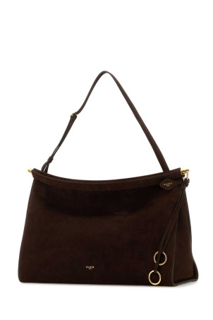 Brown suede large East West shoulder bag ALAIA (AA1S01441CA214)