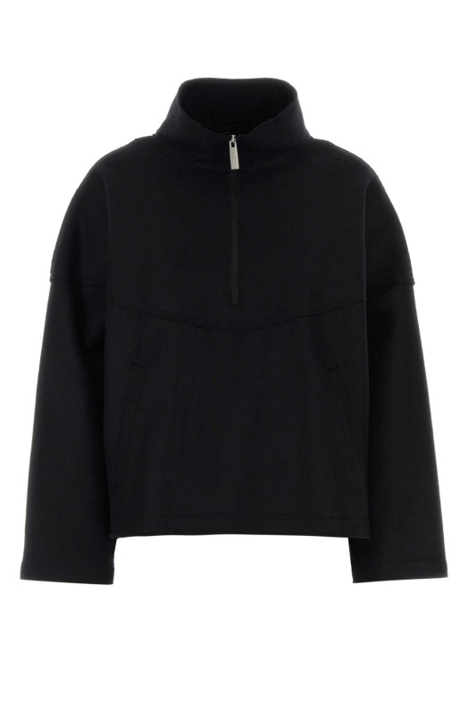 Black wool sweatshirt HERNO LAMINAR (GI00173DL33537)