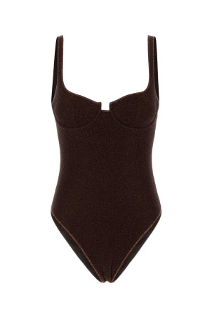 Chocolate nylon blend swimsuit Bordeaux OSEREE (LAMF257)