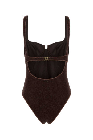 Chocolate nylon blend swimsuit Bordeaux OSEREE (LAMF257)