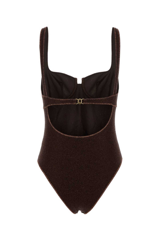 Chocolate nylon blend swimsuit Bordeaux OSEREE (LAMF257)