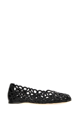 Black leather Petal Anagram ballerinas Black LOEWE (LLST466X17)