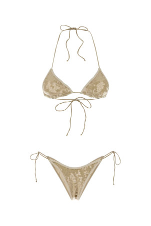 Embellished polyester Marylin bikini Beige OSEREE (MKS261)