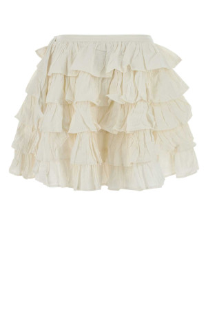 Ivory cotton Ulla mini skirt White GIMAGUAS (ULLASKIRT)