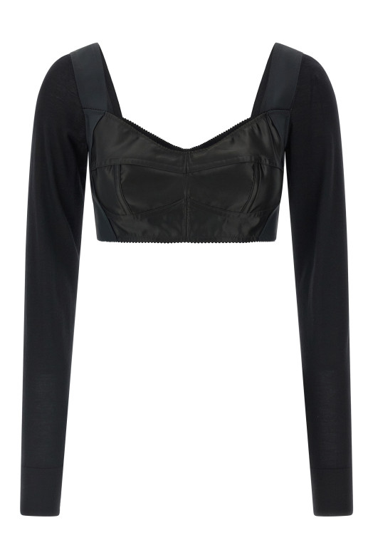 Bustier crop top Black