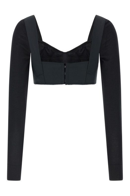 Bustier crop top Black