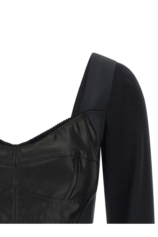Bustier crop top Black