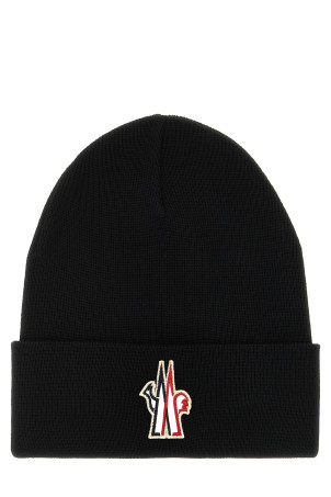 Logo patch beanie Black
