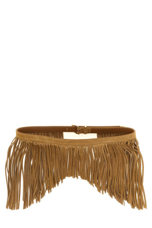 'Con Frange' suede belt  Beige