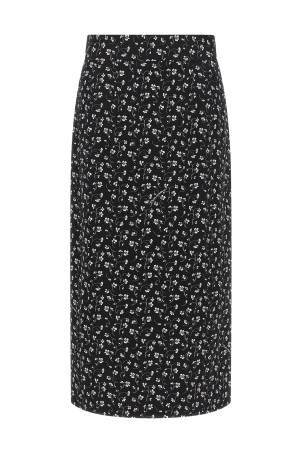 Straight skirt Black-grey