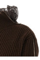 Ribbed Lace Sweater Brown