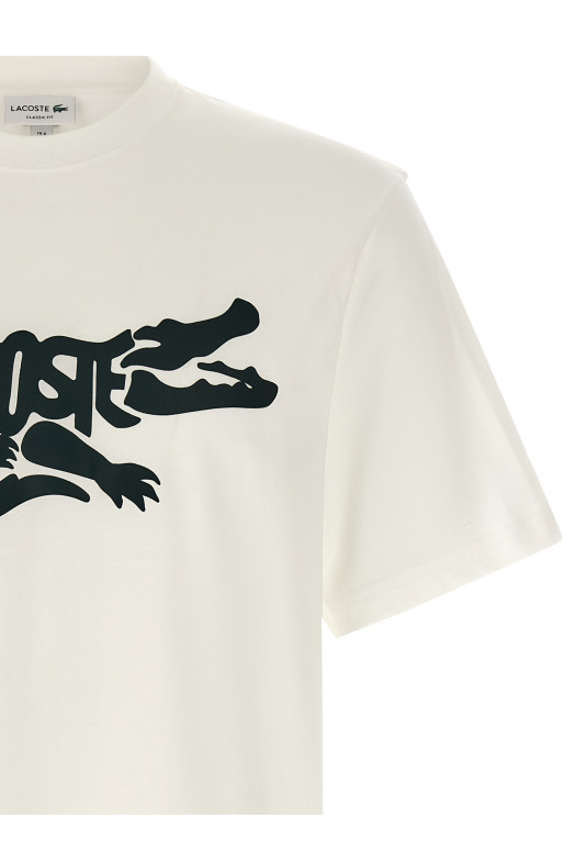 Футболка з принтом, біла LACOSTE TH9990001