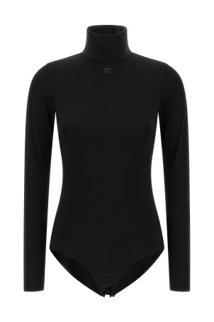 'Jersey Mockneck' bodysuit Black