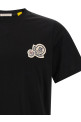 Футболка с двойным логотипом, черная MONCLER L20918C000418390Y999