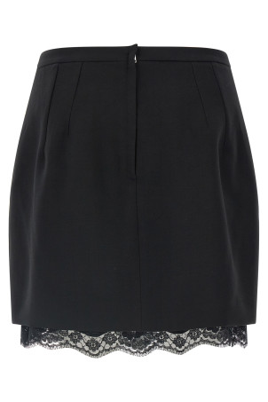 Double crêpe wool skirt Black
