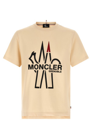 Logo print T-shirt Beige