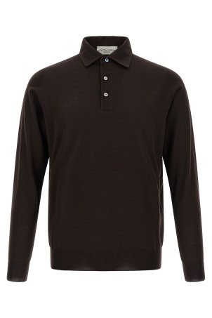 Knitted polo shirt Brown