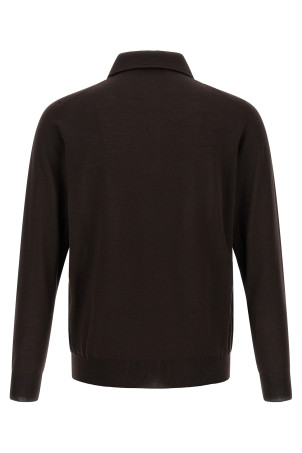 Knitted polo shirt Brown