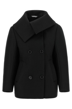 Asymmetrical neck caban Black