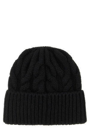 Logo patch beanie Black