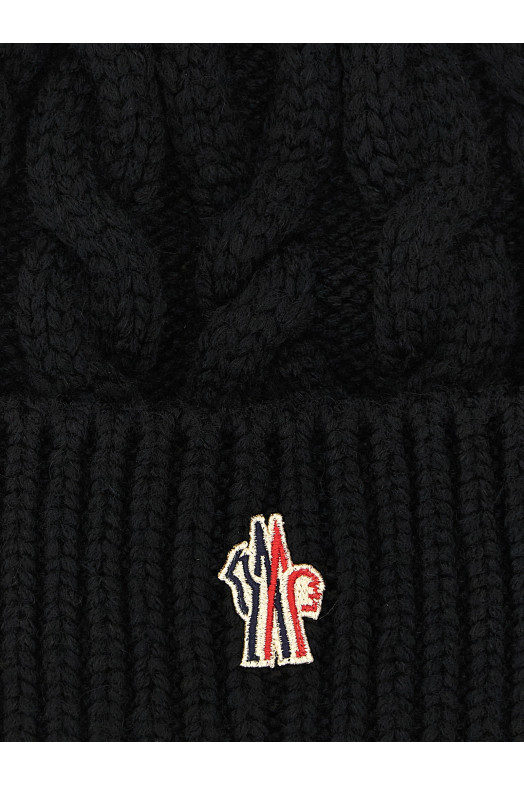 Logo patch beanie Black