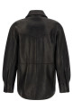 Кожаная рубашка черного цвета PAROSH D431923SMACIOCK26W013
