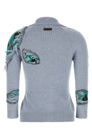 'Distressed Argyle' cardigan BLUE
