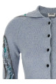 'Distressed Argyle' cardigan BLUE