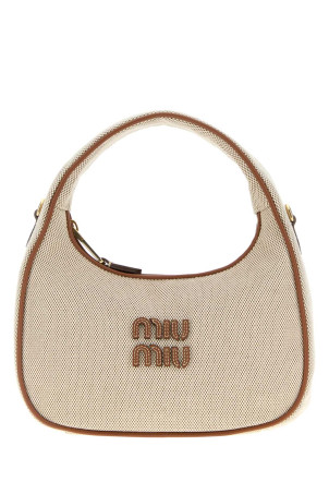 Two-tone canvas handbag MIU MIU (5BC125VOWFACRN)