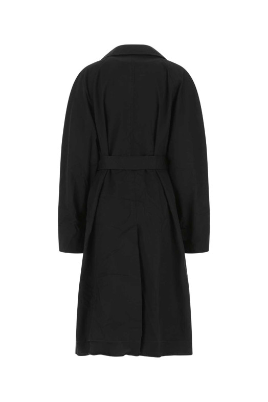 Хлопковое пальто цвета «миднайт-блю» от BALENCIAGA (698285TKP06)