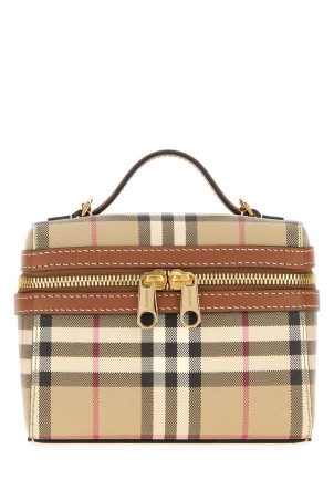 Мини-сумочка «Vanity» из холста с принтом, многоцветная, BURBERRY (8128009)