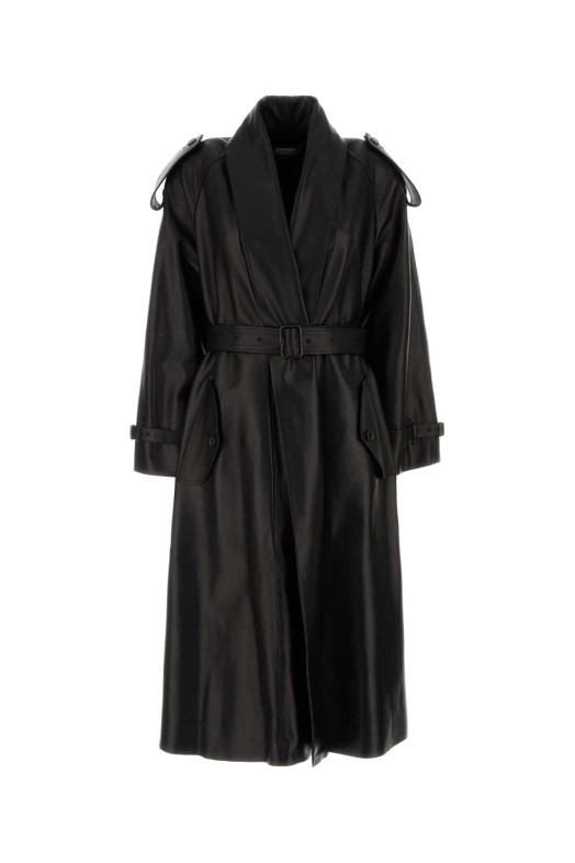 Black leather Lemlair coat Black BURBERRY (8131359)