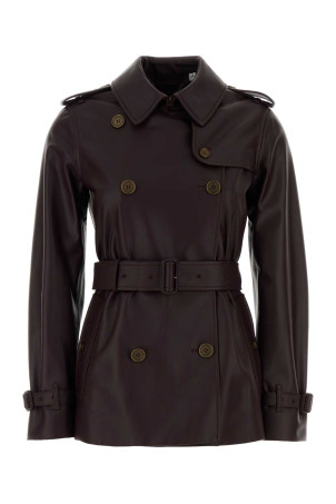 Aubergine leather trench coat BURBERRY (8133502)